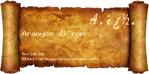 Aranyos Áron névjegykártya