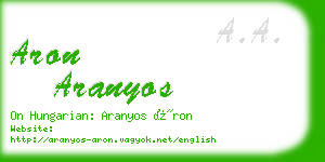 aron aranyos business card